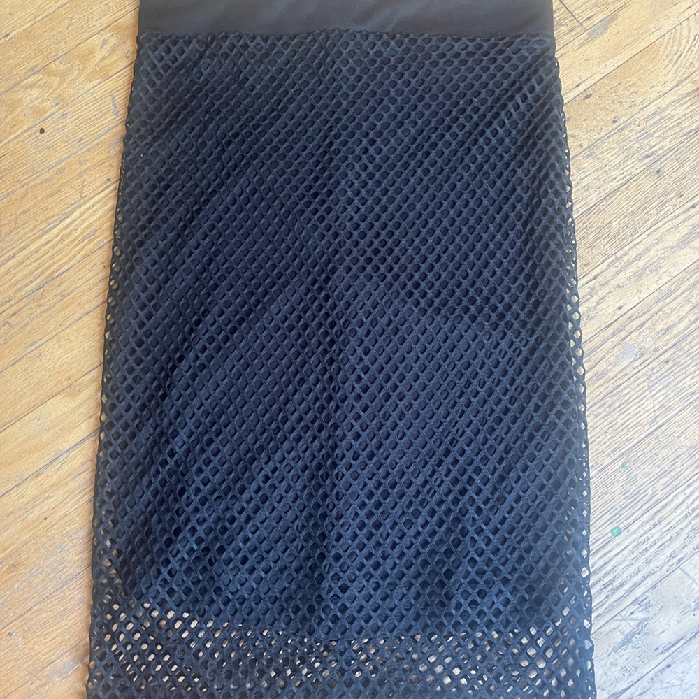 Kardashian Kollection Black Mesh Skirt - Size XL